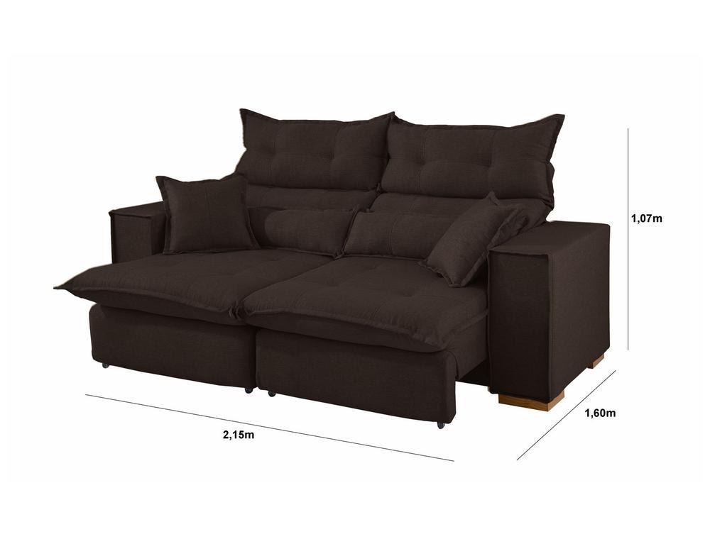 Sofá 3 Lugares Retrátil Reclinável Suede Parma JW Estofados - 4