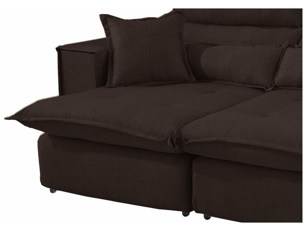 Sofá 3 Lugares Retrátil Reclinável Suede Parma JW Estofados - 7