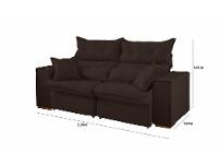 Sofá 3 Lugares Retrátil Reclinável Suede Parma JW Estofados - 3