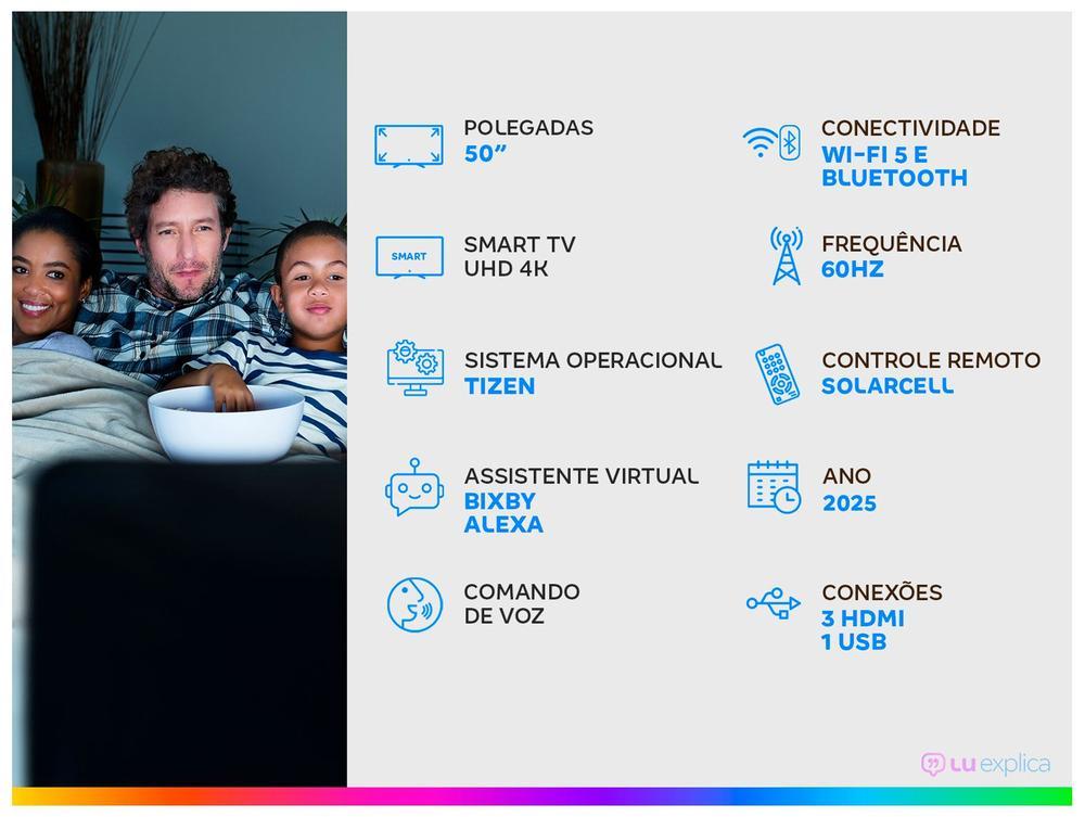 Smart TV 50" Samsung UHD 4K Crystal UHD U8600F UN50U8600FGXZD Tizen Crystal 4K Bixby e Alexa 3 HDMI - 2