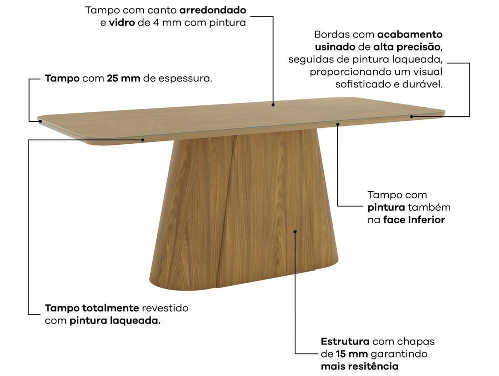 Mesa de Jantar 8 Cadeiras Retangular Henn Olívia - 2