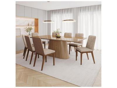 Mesa de Jantar 8 Cadeiras Retangular Henn Olívia