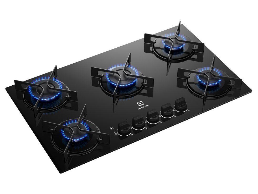 Cooktop 5 Bocas a Gás GLP Electrolux Preto Acendimento Automático Efficient KE5GR - 6