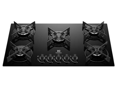 Cooktop 5 Bocas a Gás GLP Electrolux Preto Acendimento Automático Efficient KE5GR