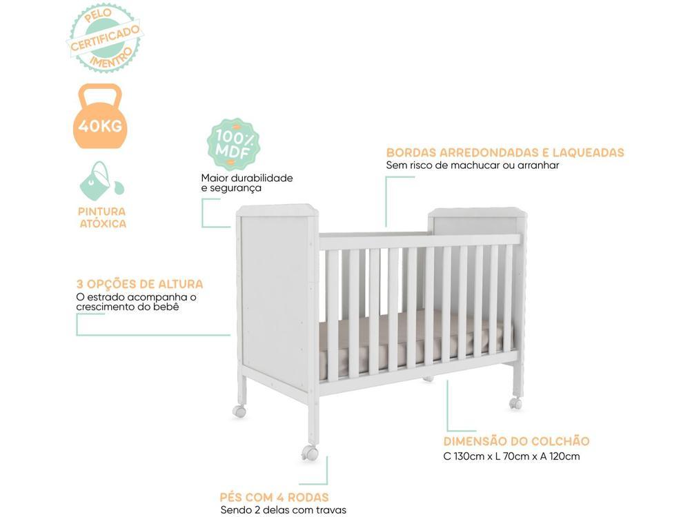 Berço Mini Cama Branco Moveis Peroba Anjinho - 7