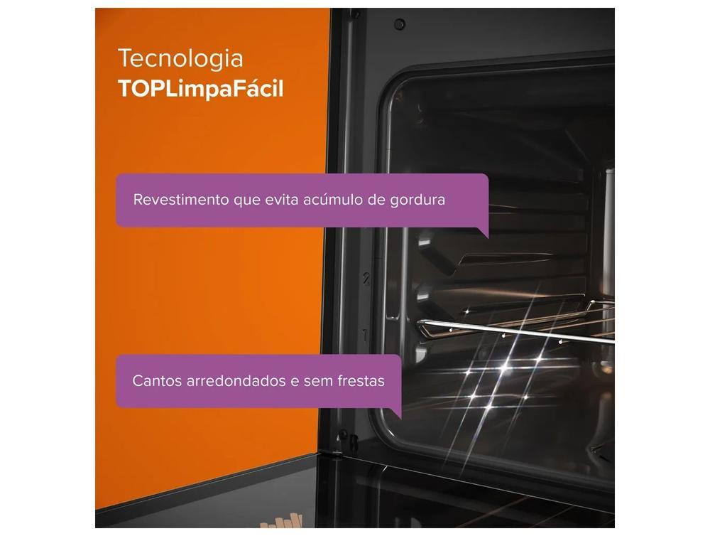 Fogão 5 Bocas Continental Inox Mesa de Vidro Preto Tripla Chama FC5GB - 4