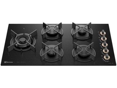 Cooktop 5 Bocas a Gás GLP Electrolux Preto Acendimento Automátic Pro Series KE5PS