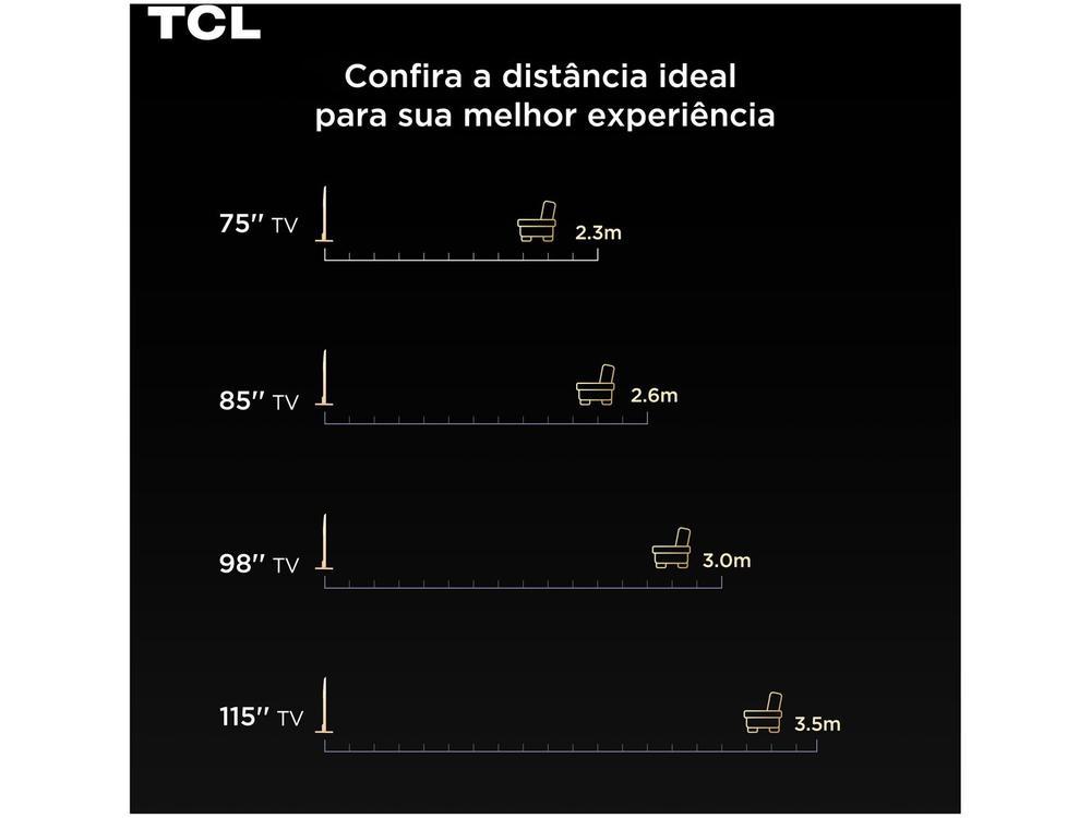 Smart TV 50" TCL 4K UHD QLED 50P7K Google TV AiPQ Google Assistente 3 HDMI - 9