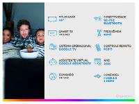 Smart TV 55" TCL 4K UHD QLED 55P7K Google TV AiPQ Google Assistente 3 HDMI 1 USB - 2