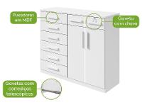 Cômoda Multiuso com Sapateira 8 Gavetas 2 Portas Móveis Lopas Toronto - 2