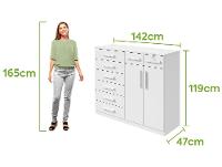 Cômoda Multiuso com Sapateira 8 Gavetas 2 Portas Móveis Lopas Toronto - 3