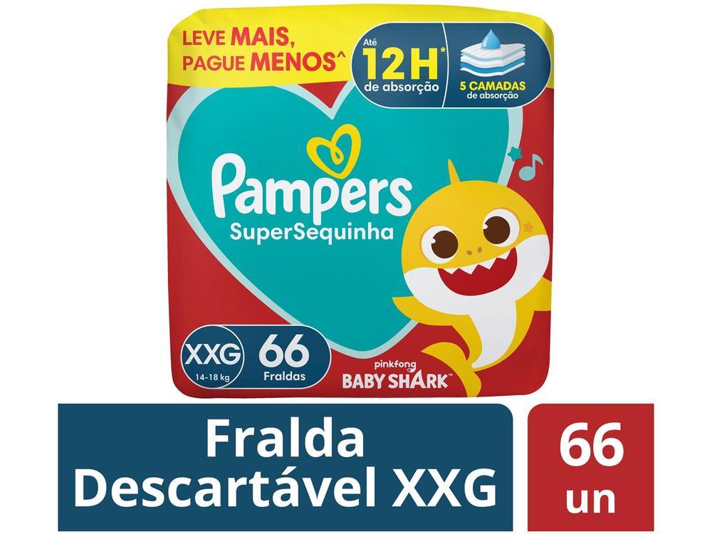 Fralda Pampers Baby Shark SuperSequinha Diurna e Noturna XXG 14 a 18kg 66 Unidades - 3