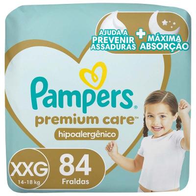 Fralda Pampers Premium Care Tamanho XXG  (14-18kg) 84 Unidades
