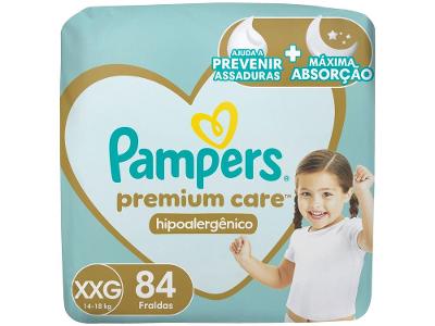 Fralda Pampers Premium Care Diurna e Noturna XXG 14 a 18kg 84 Unidades