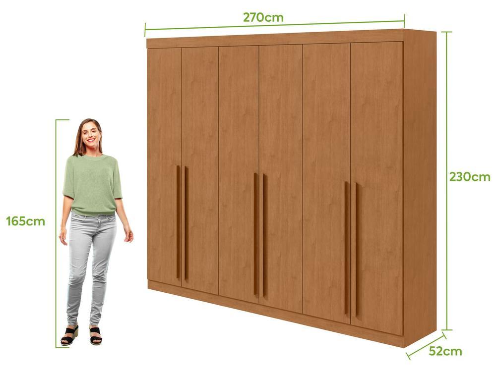Guarda-roupa Casal 6 Gavetas 6 Portas Móveis Lopas Bertha - 3