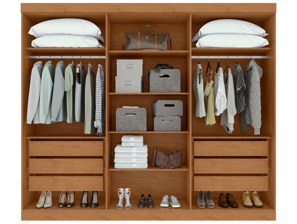 Guarda-roupa Casal 6 Gavetas 6 Portas Móveis Lopas Bertha - 6