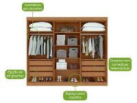 Guarda-roupa Casal 6 Gavetas 6 Portas Móveis Lopas Bertha