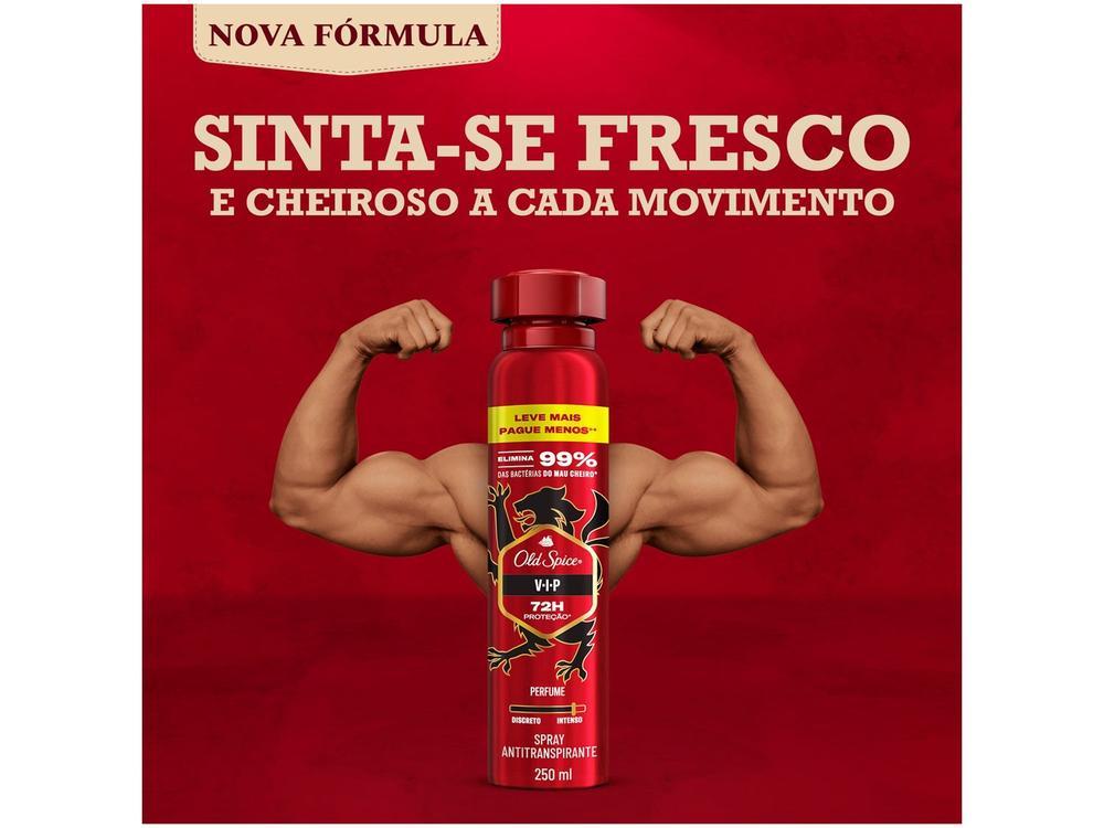Desodorante Antitranspirante Aerossol Old Spice VIP 250ml - 6