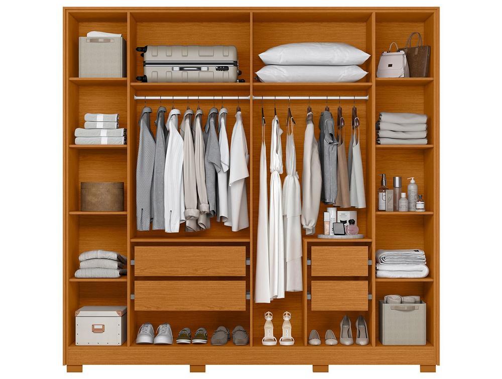 Guarda-roupa Casal 4 Gavetas 6 Portas Móveis Albatroz Deville - 5