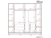 Guarda-roupa Casal 4 Gavetas 6 Portas Móveis Albatroz Deville