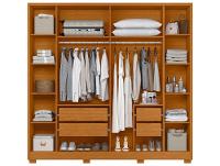 Guarda-roupa Casal 4 Gavetas 6 Portas Móveis Albatroz Deville - 5