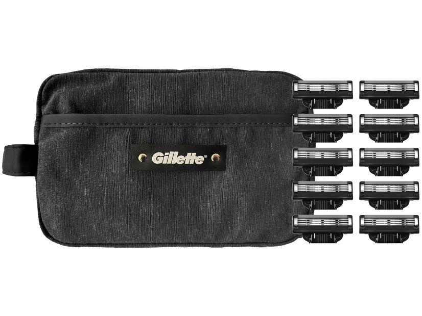 Kit Carga para Aparelho de Barbear Gillette Mach 3 Carbono 10 Unidades  com Necessaire - 1