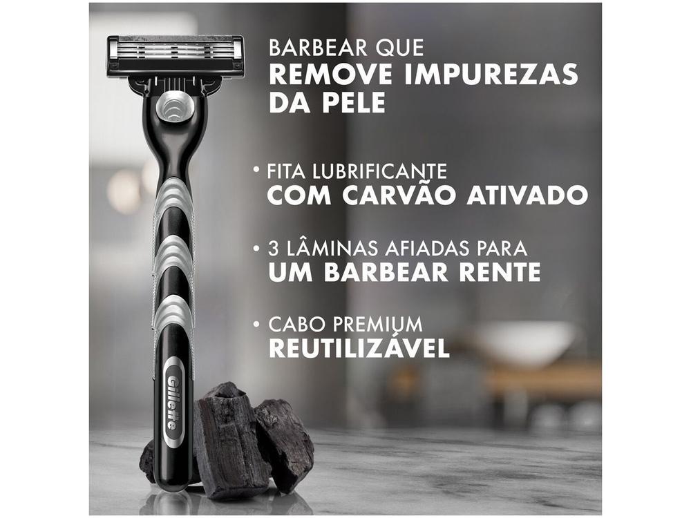 Kit Carga para Aparelho de Barbear Gillette Mach 3 Carbono 10 Unidades  com Necessaire - 2