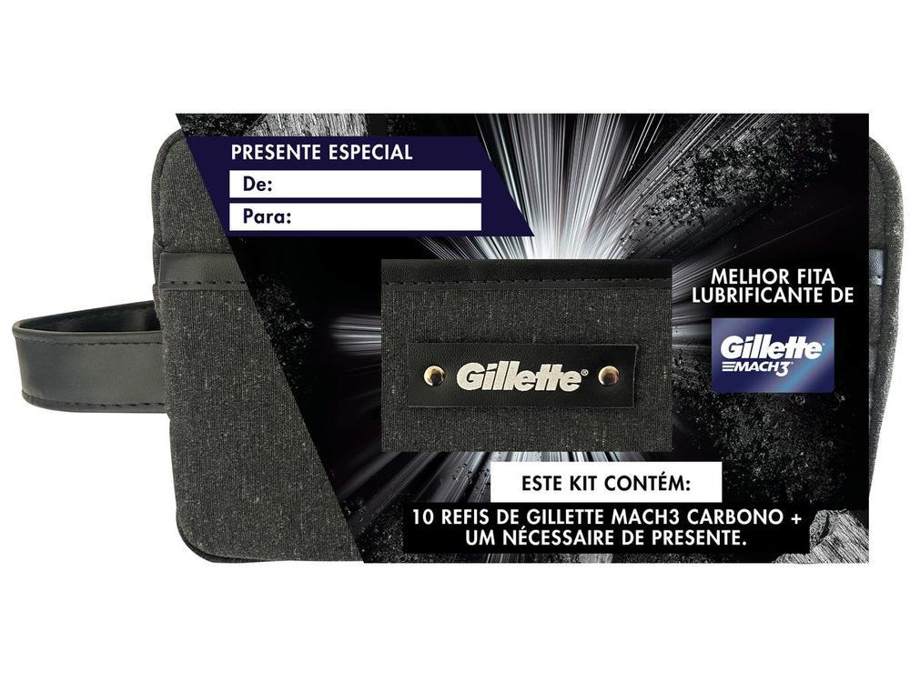 Kit Carga para Aparelho de Barbear Gillette Mach 3 Carbono 10 Unidades  com Necessaire - 9