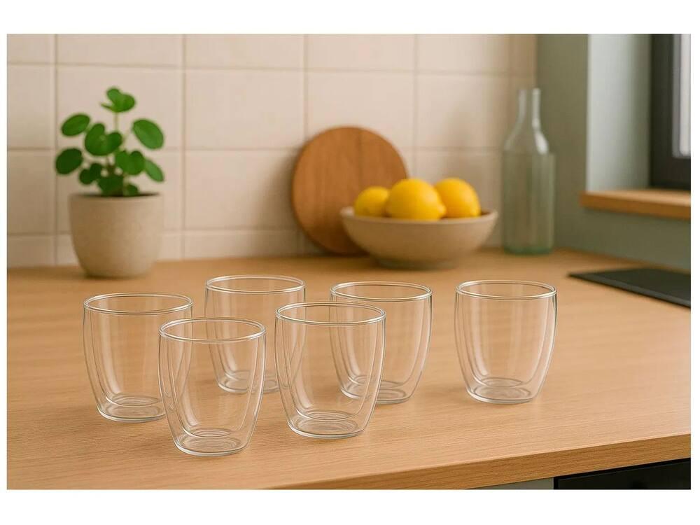 Jogo de Copos de Vidro para Cappuccino 350ml 6 Peças Haus Concept Inspire - 6