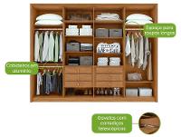 Guarda-roupa Casal 6 Gavetas 8 Portas Móveis Lopas Ergon