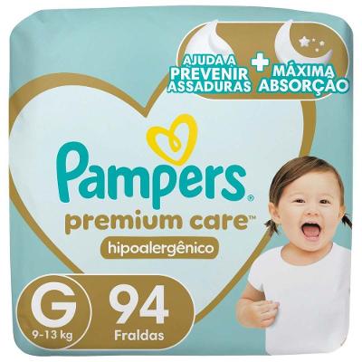 Fralda Pampers Premium Care Tamanho G (9-13kg) 94 Unidades