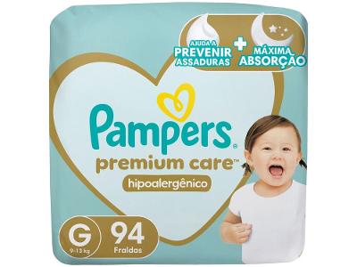Fralda Pampers Premium Care Diurna e Noturna G 9 a 13kg 94 Unidades