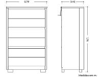 Cômoda 6 Gavetas Móveis Albatroz Unno