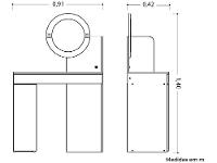 Penteadeira com Espelho e LED Móveis Albatroz Aurea
