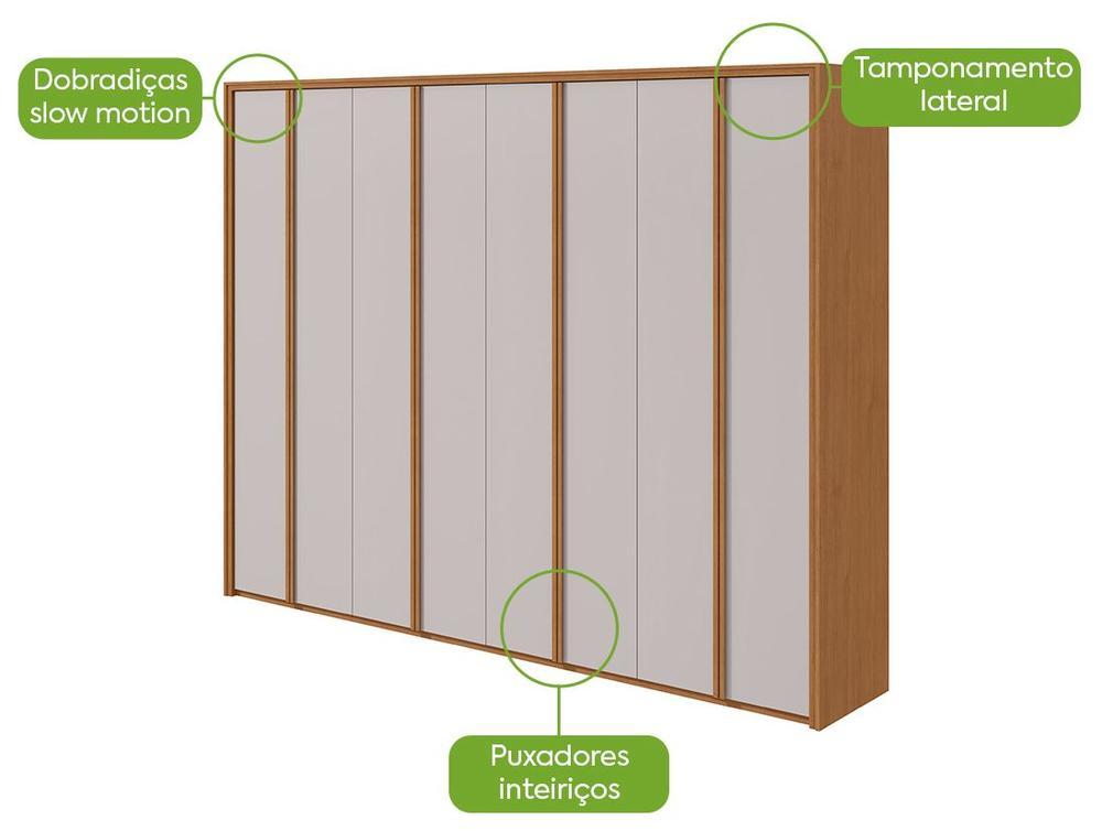 Guarda-roupa Casal 6 Gavetas 8 Portas Móveis Lopas Ergon - 5