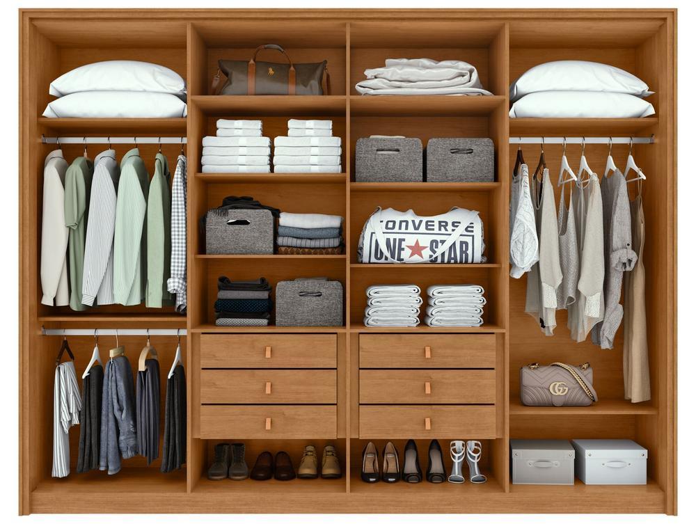 Guarda-roupa Casal 6 Gavetas 8 Portas Móveis Lopas Ergon - 6