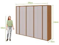 Guarda-roupa Casal 6 Gavetas 8 Portas Móveis Lopas Ergon - 3