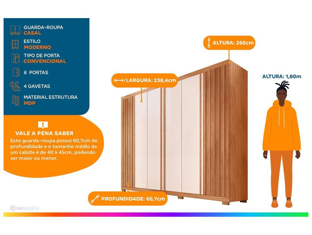 Guarda-roupa 4 Gavetas 6 Portas Caemmun Phoenix - 2