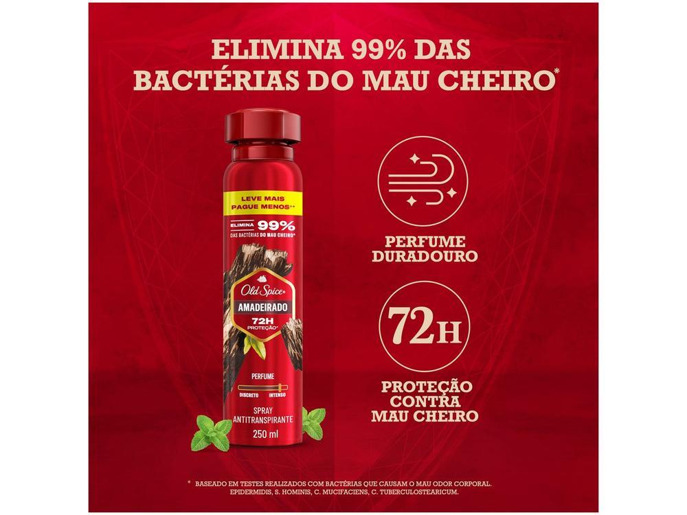 Desodorante Antitranspirante Aerossol Old Spice Amadeirado 250ml - 4