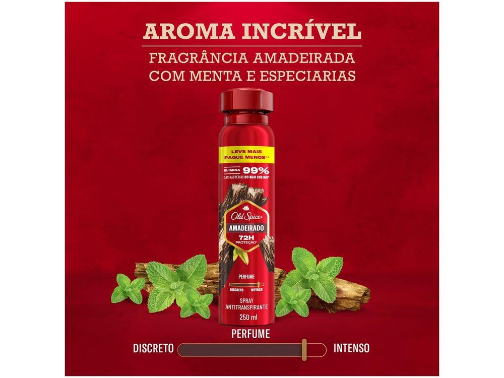 Desodorante Antitranspirante Aerossol Old Spice Amadeirado 250ml - 6