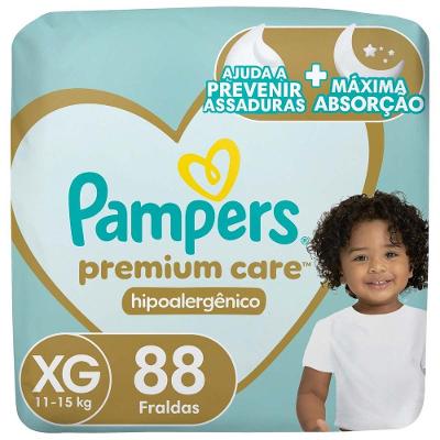 Fralda Pampers Premium Care Tamanho XG (11-15kg) 88 Unidades