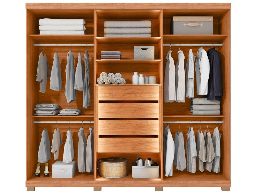 Guarda-roupa Casal 4 Gavetas 6 Portas Caemmun Acacius - 4