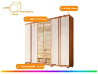 Guarda-roupa Casal 4 Gavetas 6 Portas Caemmun Acacius - 3