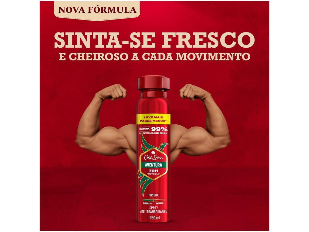 Desodorante Antitranspirante Aerossol Old Spice Aventura 250ml - 6