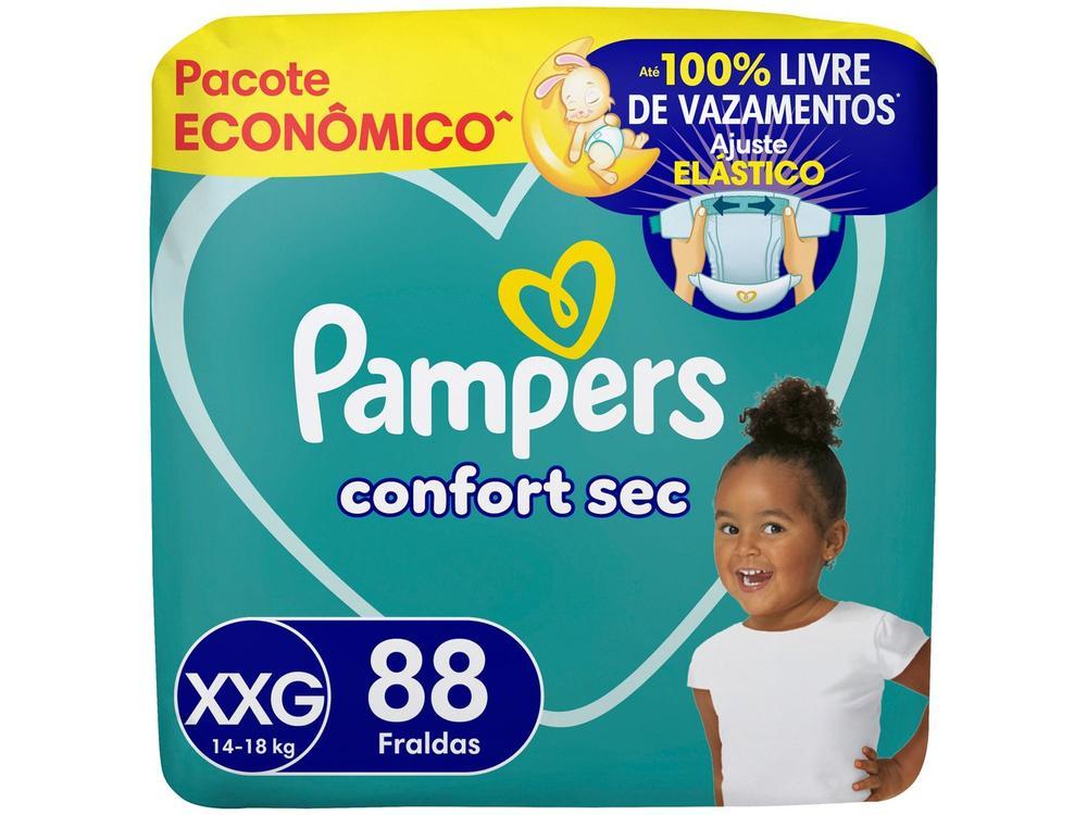 Fralda Pampers Confort Sec Diurna e Noturna XXG 14 a 18kg 88 Unidades - 1