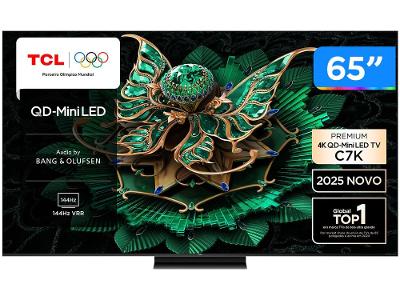 Smart TV 65" TCL 4K UHD MiniLED 65C7K 144Hz Google TV AiPQ Pro Google Assistente 4 HDMI
