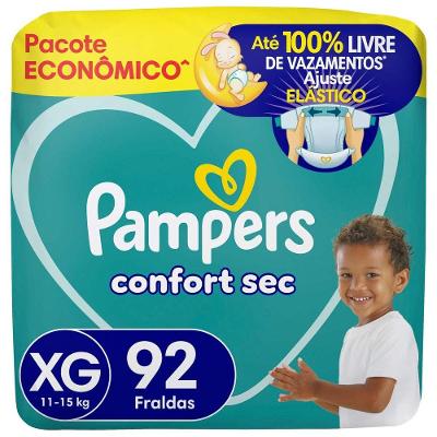 Fralda Pampers Confort Sec Tamanho XG (11-15kg) 92 Unidades