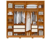 Guarda-roupa Casal 4 Gavetas 6 Portas Móveis Albatroz Deville - 5