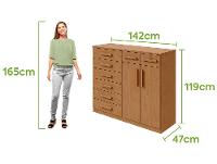 Cômoda Multiuso com Sapateira 8 Gavetas 2 Portas Móveis Lopas Toronto - 3