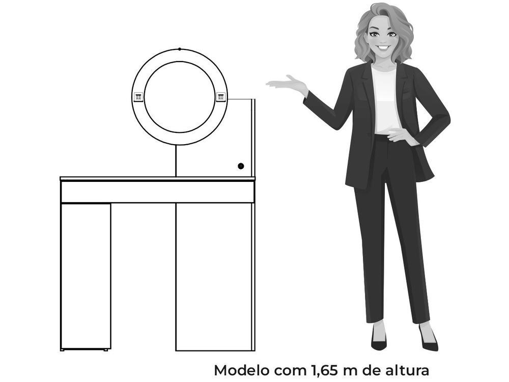 Penteadeira com Espelho e LED Móveis Albatroz Aurea - 6